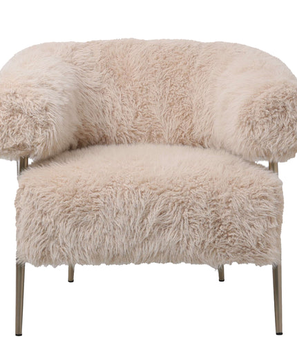 Hair Cream fauteuil champagne metal base
