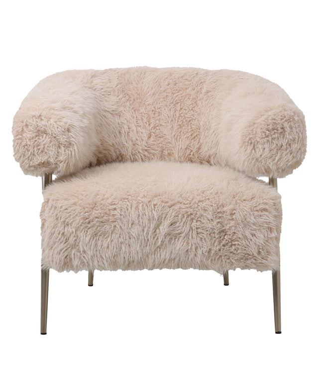 Hair Cream fauteuil champagne metal base