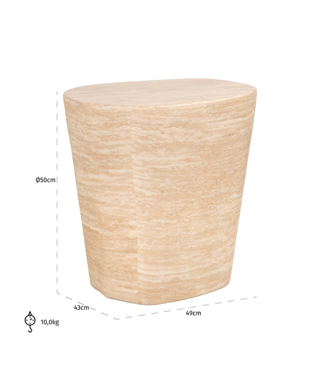 Bijzettafel Fictus Travertine faux (Beige)