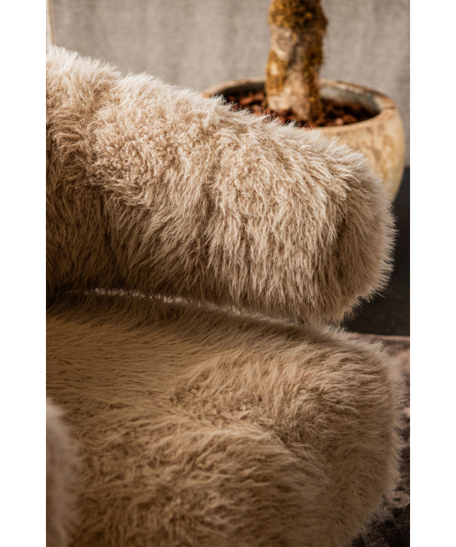 Hair Cream fauteuil champagne metal base