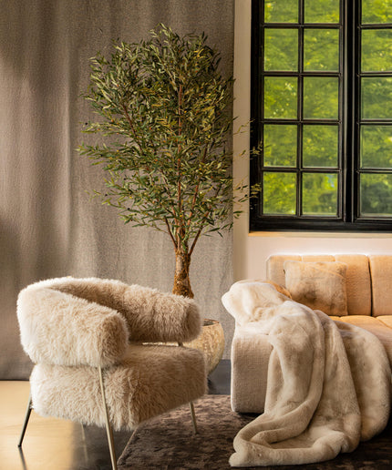 Hair Cream fauteuil champagne metal base
