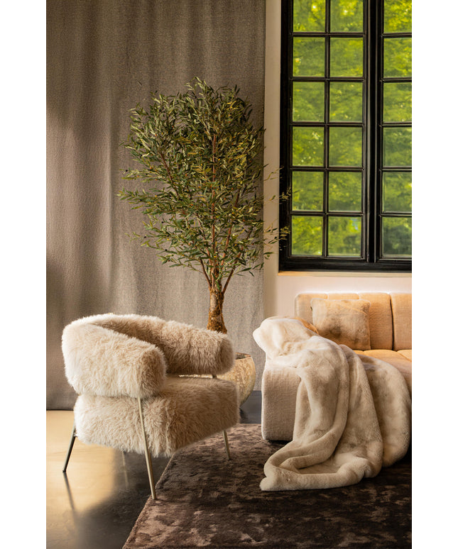 Hair Cream fauteuil champagne metal base