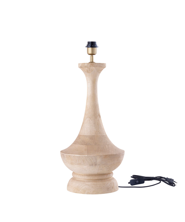 Ahid Natural mango wood classic table lamp round