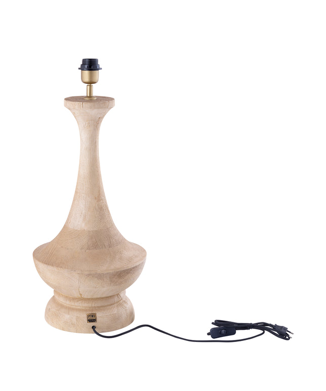 Ahid Natural mango wood classic table lamp round
