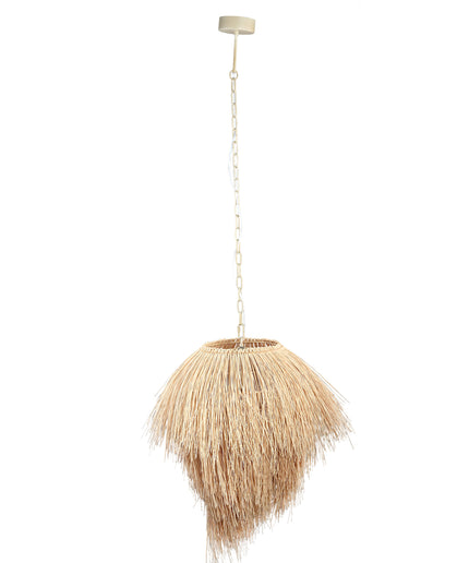 Aisling Pink rattan hanging lamp drop shape
