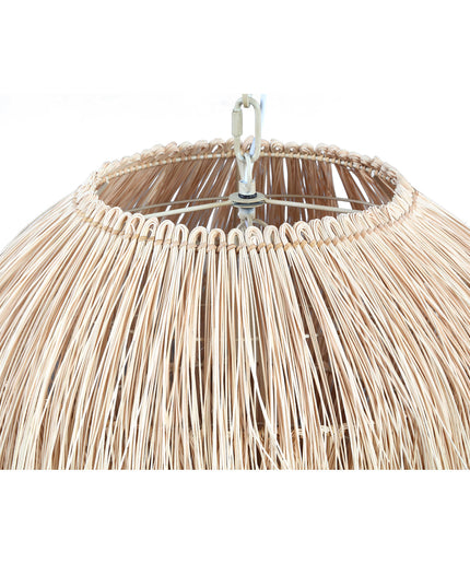 Aisling Pink rattan hanging lamp drop shape