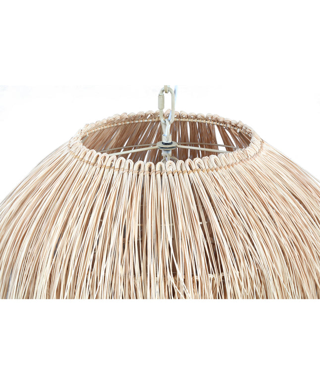 Aisling Pink rattan hanging lamp drop shape