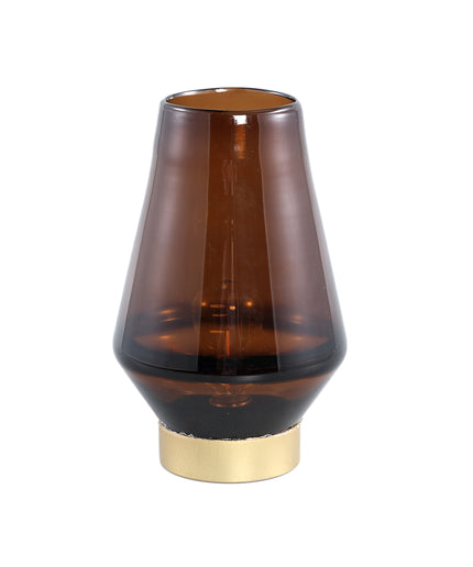 Akahi Brown glass LED lamp taps round