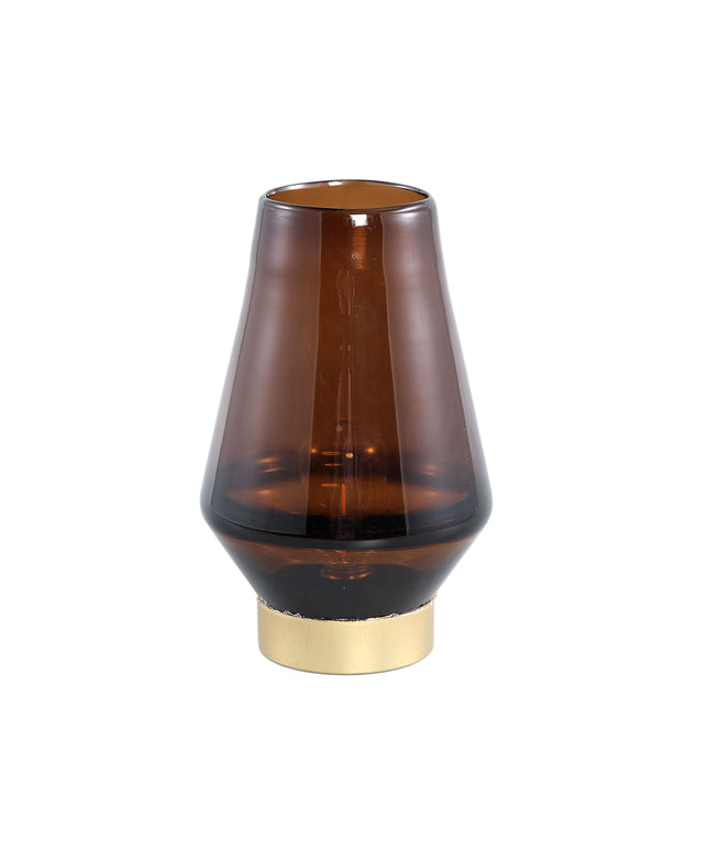 Akahi Brown glass LED lamp taps round