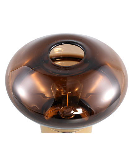 Akahi Brown glass LED lamp taps round