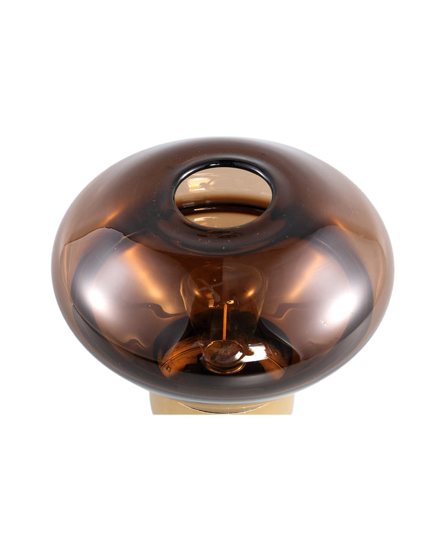 Akahi Brown glass LED lamp taps round