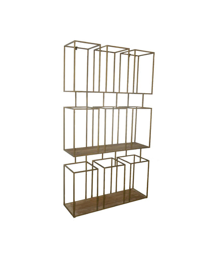 Alfa Natural Wood Metal open cabinet block