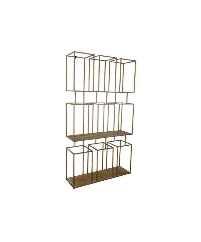 Alfa Natural Wood Metal open cabinet block