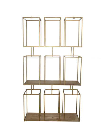 Alfa Natural Wood Metal open cabinet block