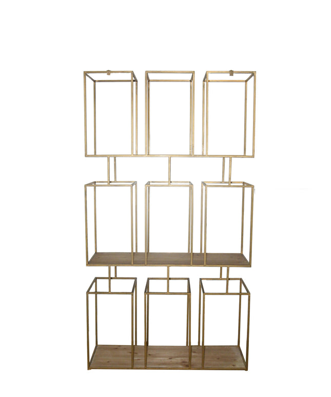 Alfa Natural Wood Metal open cabinet block