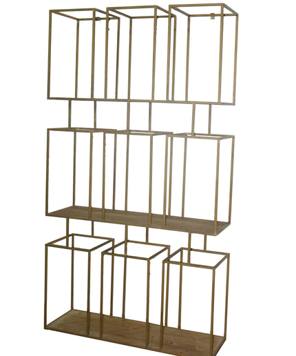 Alfa Natural Wood Metal open cabinet block