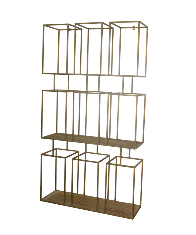Alfa Natural Wood Metal open cabinet block
