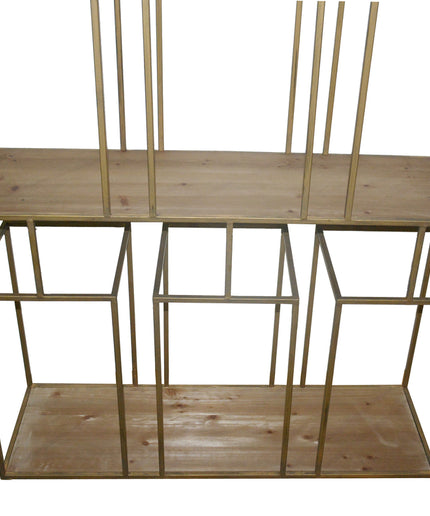 Alfa Natural Wood Metal open cabinet block