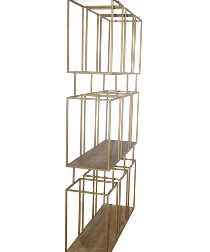 Alfa Natural Wood Metal open cabinet block