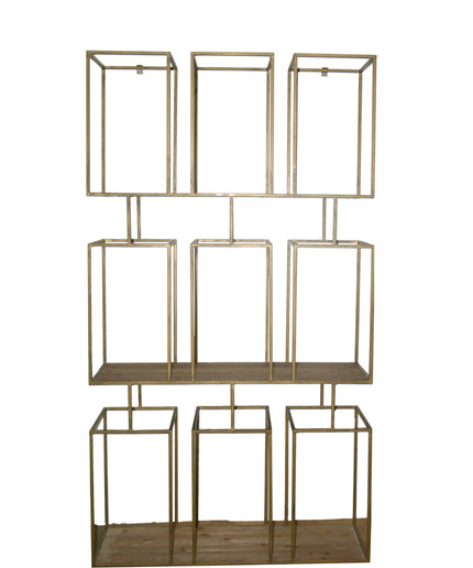 Alfa Natural Wood Metal open cabinet block