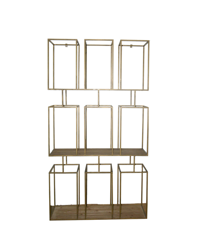 Alfa Natural Wood Metal open cabinet block