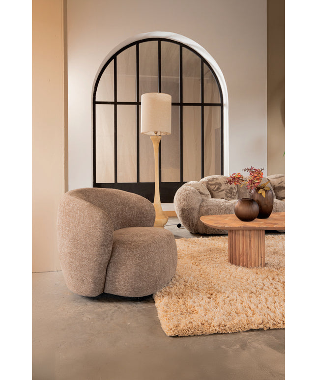 Aphrodite Taupe fauteuil legacy 3 mink fabric