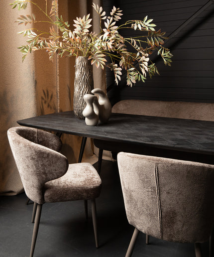 Ares Grey dining chair aphrodite 7 mocco clay leg