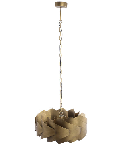 Arix Gold metal hanging lamp round layered shade