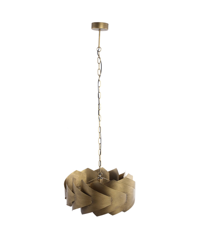 Arix Gold metal hanging lamp round layered shade
