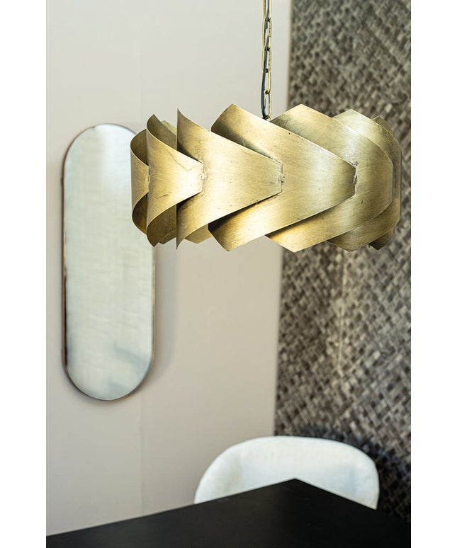 Arix Gold metal hanging lamp round layered shade