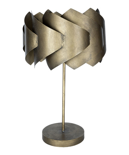 Arix Gold metal table lamp round layered shade