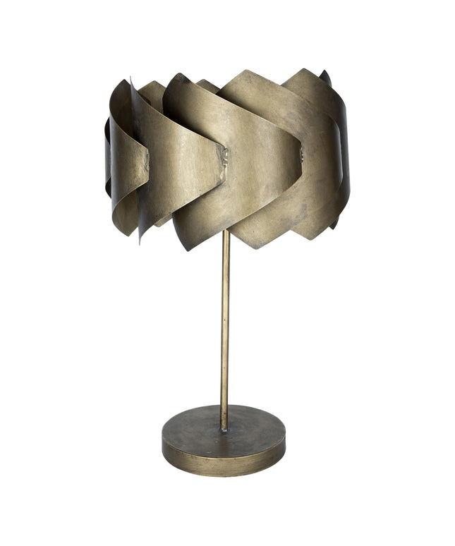 Arix Gold metal table lamp round layered shade