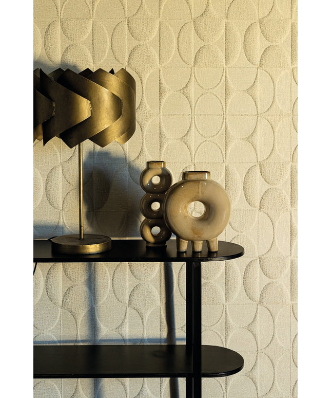 Arix Gold metal table lamp round layered shade