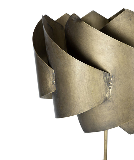 Arix Gold metal table lamp round layered shade