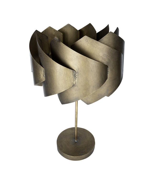 Arix Gold metal table lamp round layered shade