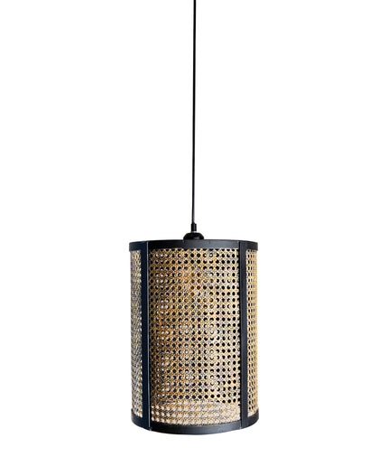 Bayu Black iron hanging lamp with bamboo cilinder
