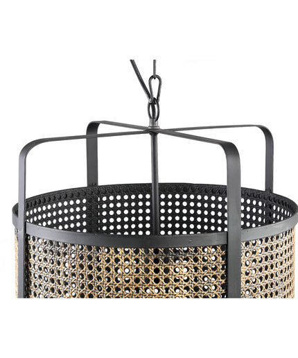 Bayu Black iron hanging lamp with bamboo cilinder