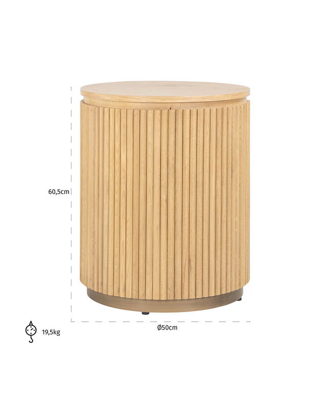 Bijzettafel Belfort 50Ø (Natural oak)
