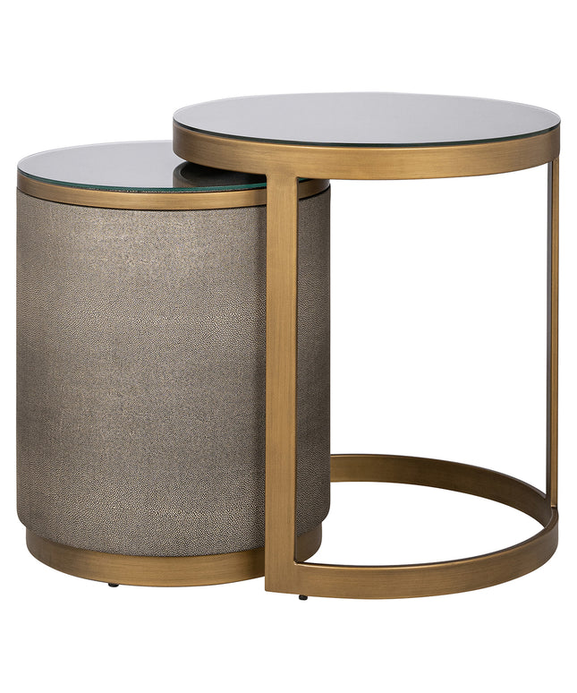 Bijzettafel Bloomville met glas set van 2 (Gold)