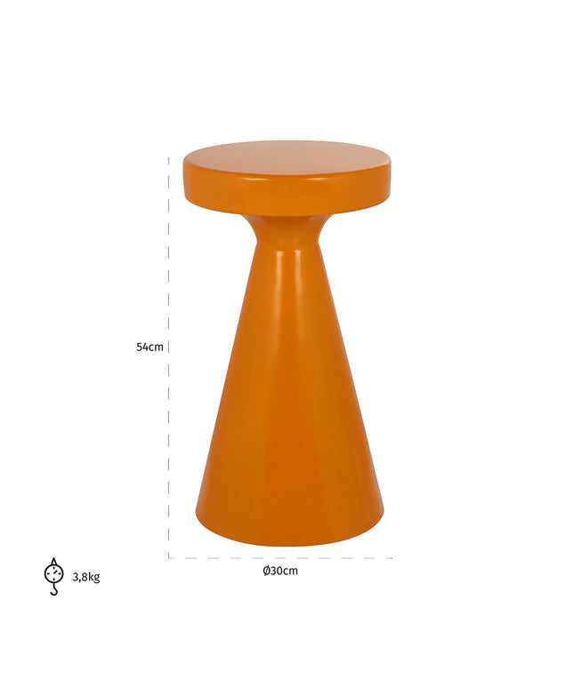 Bijzettafel Kimble donker oranje groot 30Ø
