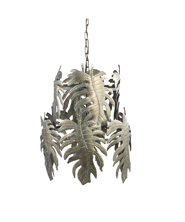 Boffo Gold iron palm leaf ceiling lamp round