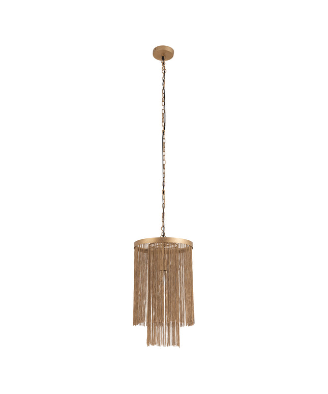 Brenton Gold iron chains round hanging lamp L