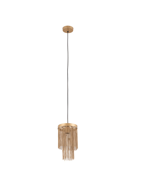 Brenton Gold iron chains round hanging lamp S