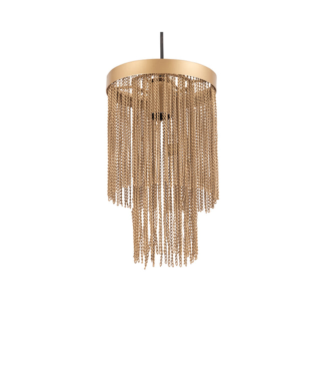Brenton Gold iron chains round hanging lamp S