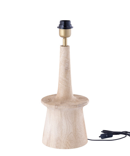Caelin Natural mango wood table lamp narrow round