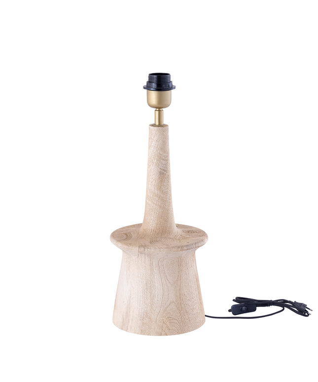 Caelin Natural mango wood table lamp narrow round