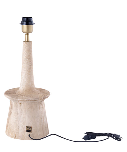 Caelin Natural mango wood table lamp narrow round