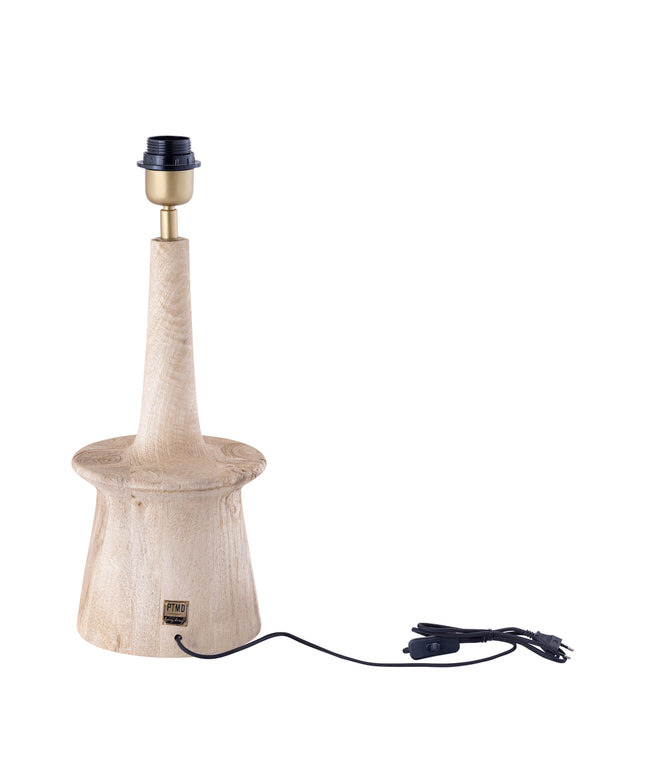 Caelin Natural mango wood table lamp narrow round