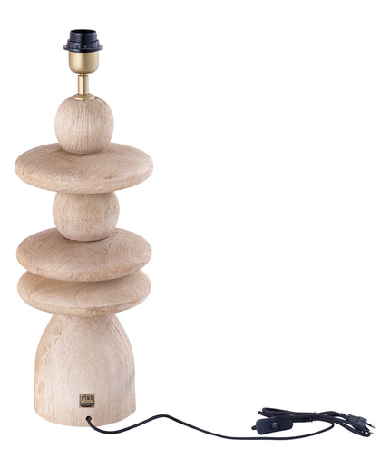 Callain Natural mango wood table lamp base round