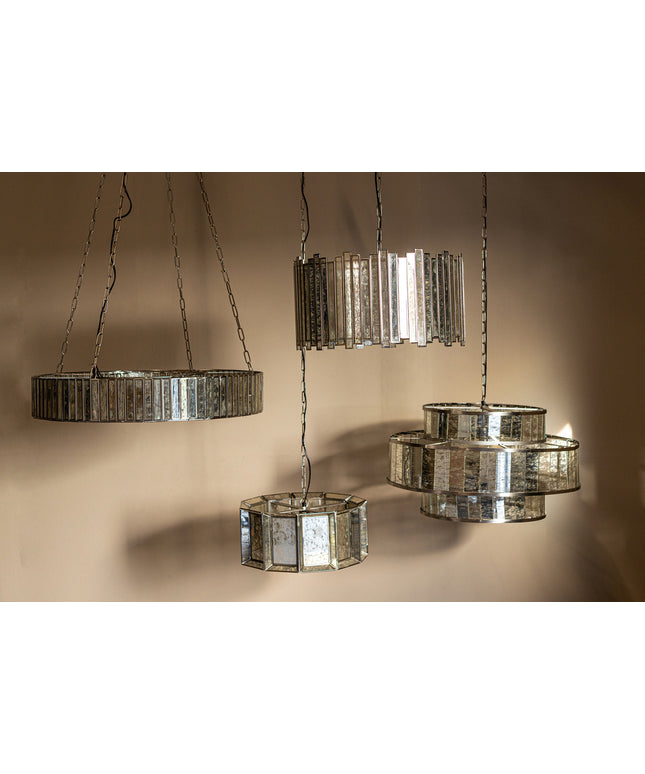 Cenna Brass iron hanging lamp antique round glass
